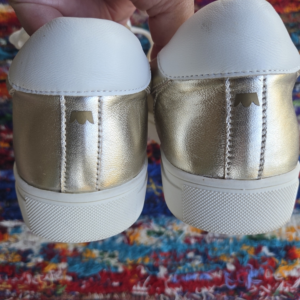 Birdies The Cardinal Metallic Shiny Gold Lace-up Sneaker Size 9 - Picture 10 of 16